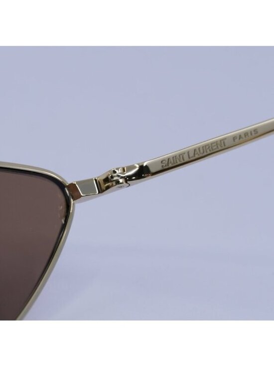 Saint Laurent SL487 003 Sunglasses Gold Cat Eye Frame, Brown Lenses main image 4